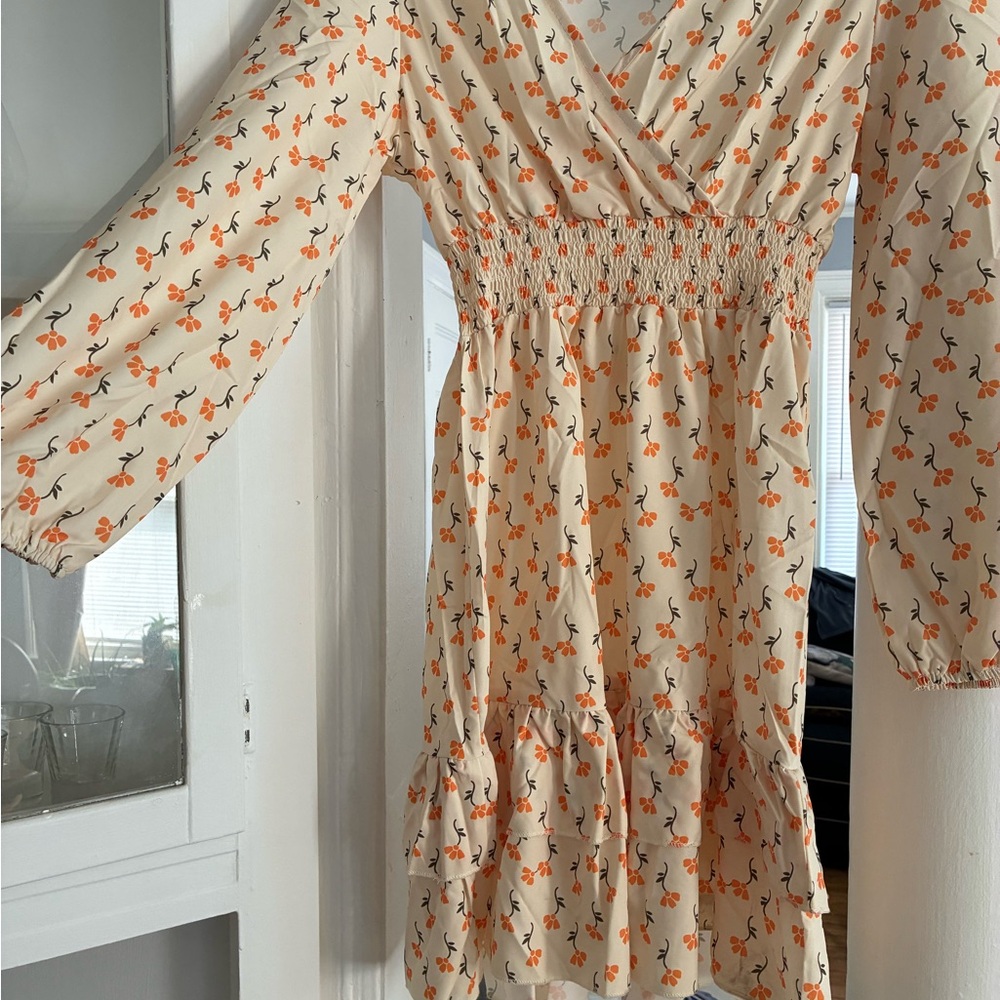 Floral Print Long Sleeve Dress